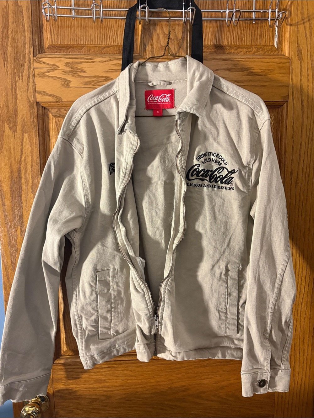 Coca-Cola Light Gray Casual Logo Zip Jacket